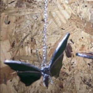 Metallic Grn/blue 3d mini butterfly -grn/bl bd chn